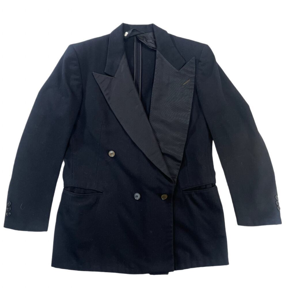 Bumgardner's Vintage Black Tuxedo Jacket Men's Double Breasted Worsted Wool